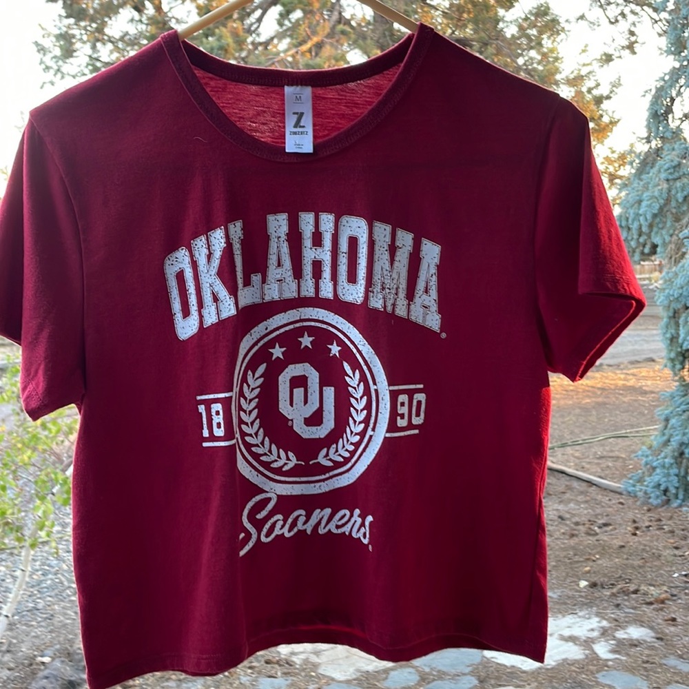 Women’s Medium Oklahoma Sooner Crop Top T-Shirt